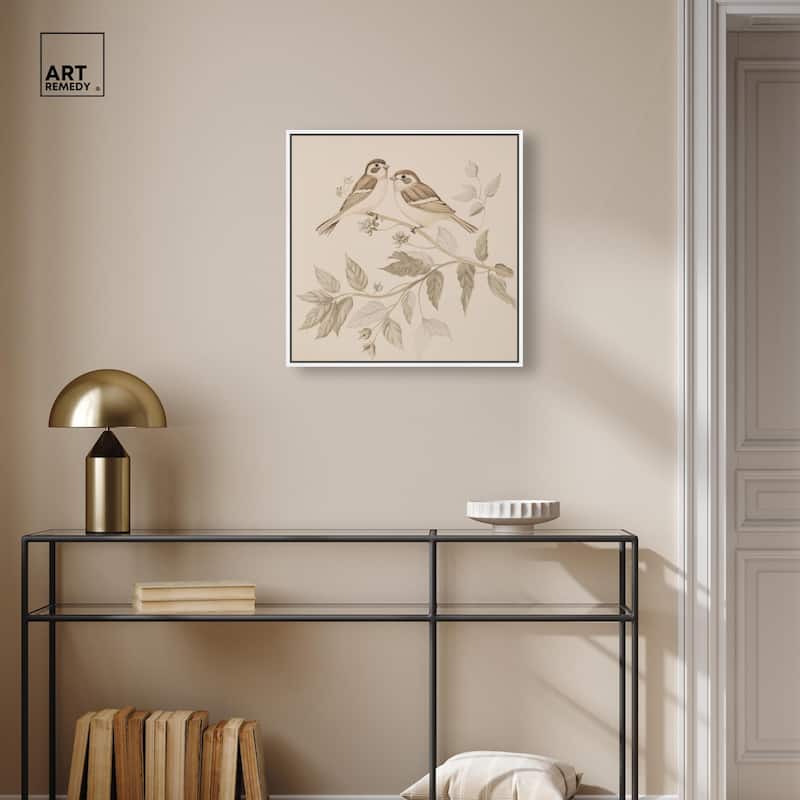 Pair of Finches III Canvas by Art Remedy