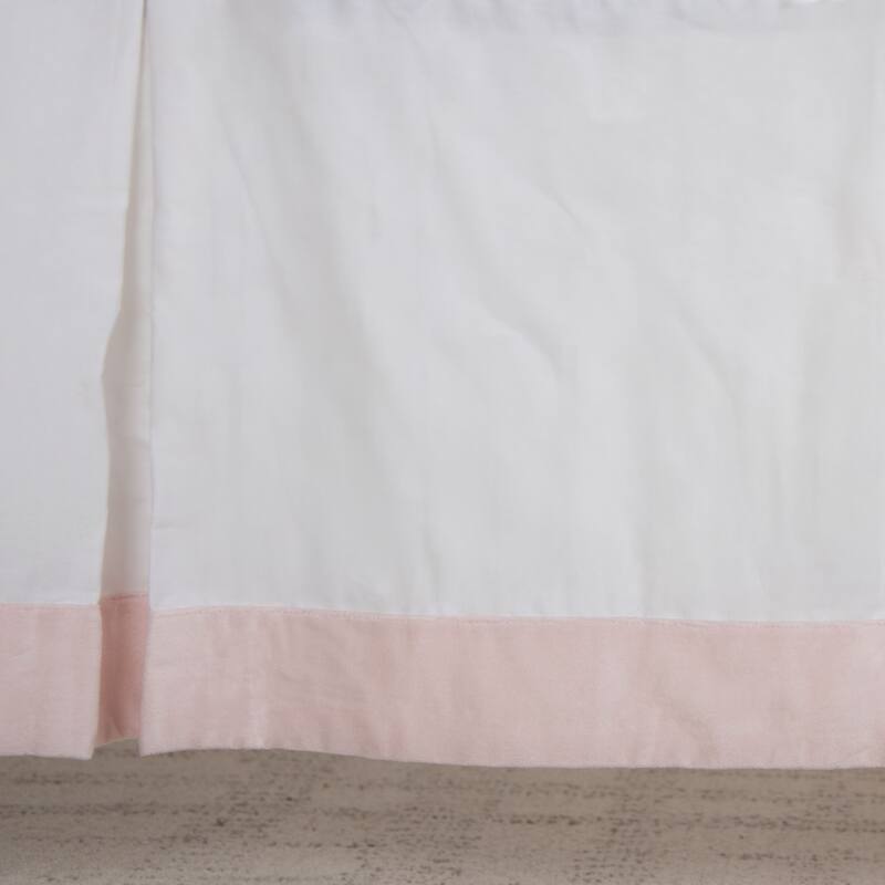 Rizzy Home Velvet Trim Crib Skirt - 26" x 51" - Blush