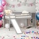 preview thumbnail 15 of 40, Modern Twin Size Wood Loft Bed With Slide,Stair and Chalkboard For Bedroom,Kids