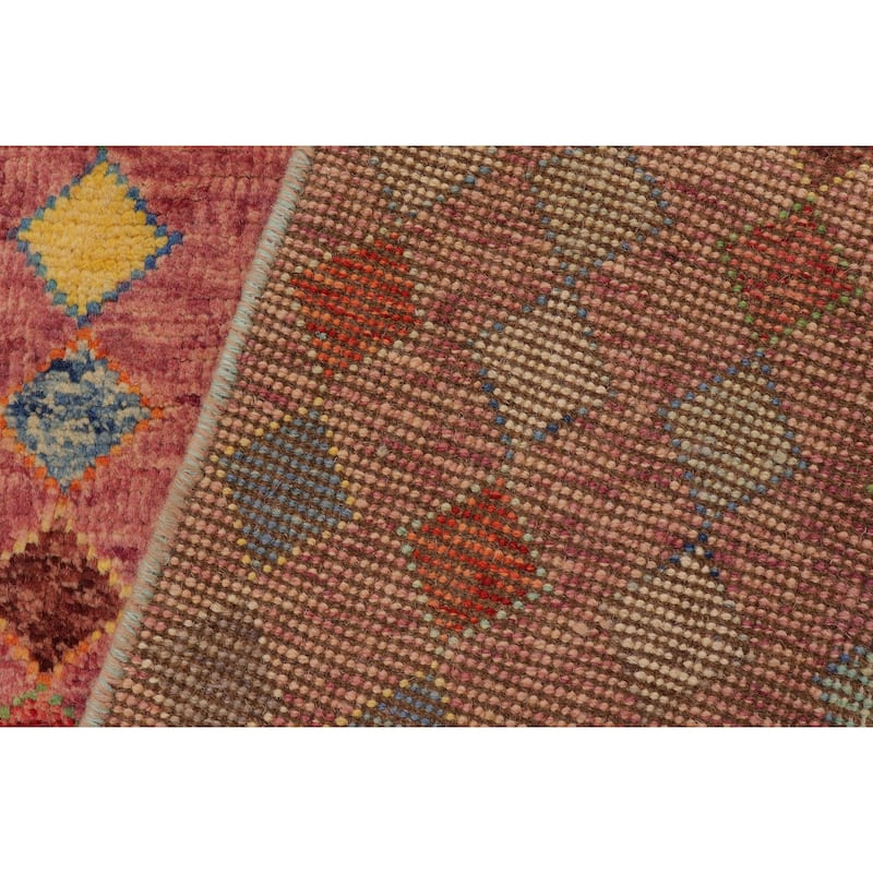 Boho Chic Balochi Burgess Purple/Blue Hand Knotted Wool Rug - 3'11'' x 5'11''