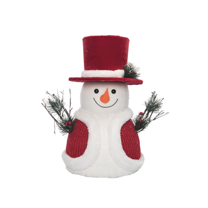 Transpac Foam 16.14 in. Multicolor Christmas Snowman Tree Topper