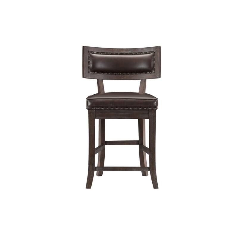 Jonie Espresso Faux Leather Storage Counter Height Set