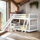 preview thumbnail 2 of 10, Twin over Twin Bunk Bed with Convertible Slide and Reversible Ladder, Low Bunk Design