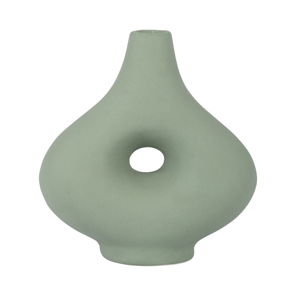 Sagebrook Home Ceramic Short Cutout Nomad Vase, Abstract, Textured