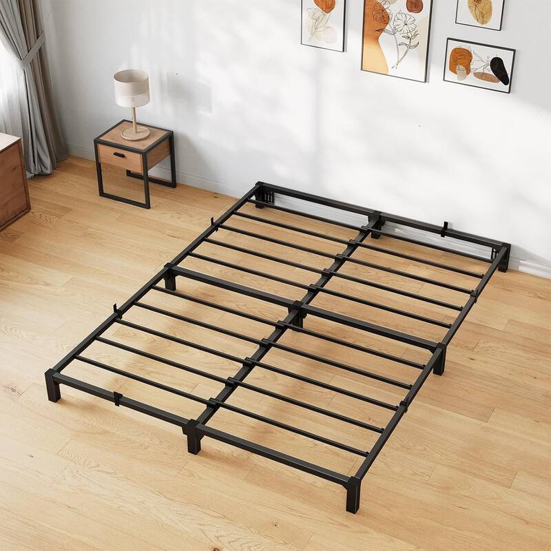 6 Inch Metal Platform Bed Frame Easy Assembly Bed Base for Bedroom and Home Use - King