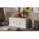 preview thumbnail 27 of 48, Storage Bench with 2 Drawers and 2 Cabinets, Shoe Bench with Removable Cushion for Living Room White