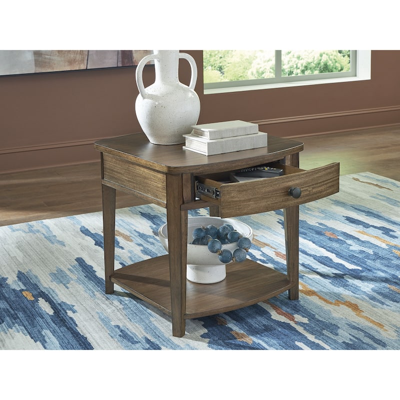 Signature Design by Ashley Burkbyer Brown End Table - 24" W x 26" D x 24" H