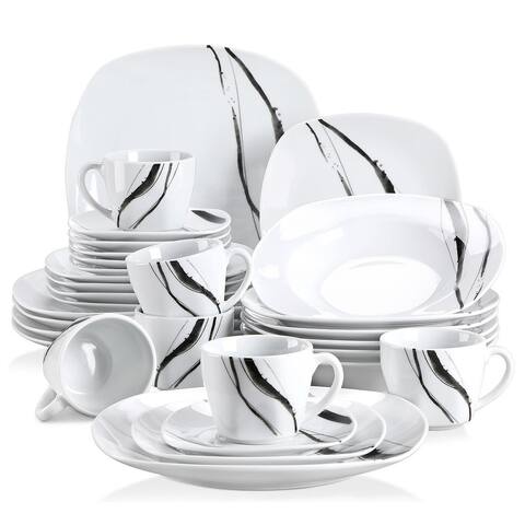 VEWEET 'Teresa' Porcelain Dinner Plate Sets (Service for 6)