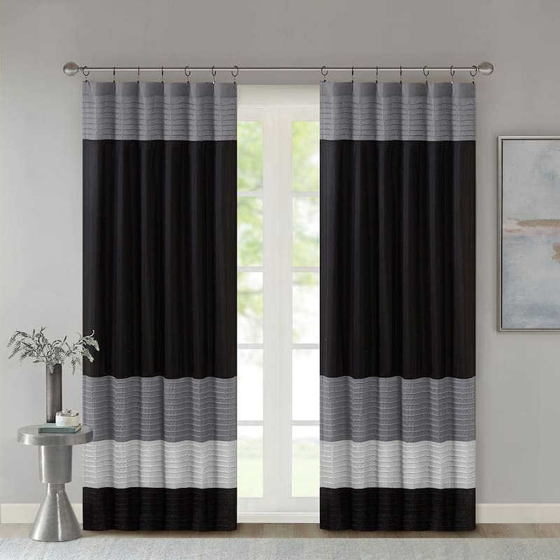 Polyoni Pintuck Curtain Panel(Only 1 Pc Panel)