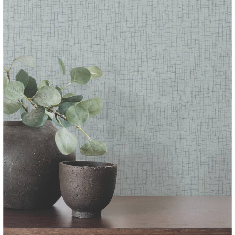 Warner Aden Light Blue Linear Abstract Wallpaper