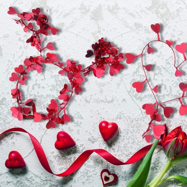 Shop Homvare Heart Wire Garland 25 Feet For Valentine S Day Party Wedding Supply Home Decorations Red 1 Pack 14 3 X 11 2 X 4 3 Overstock 30667532