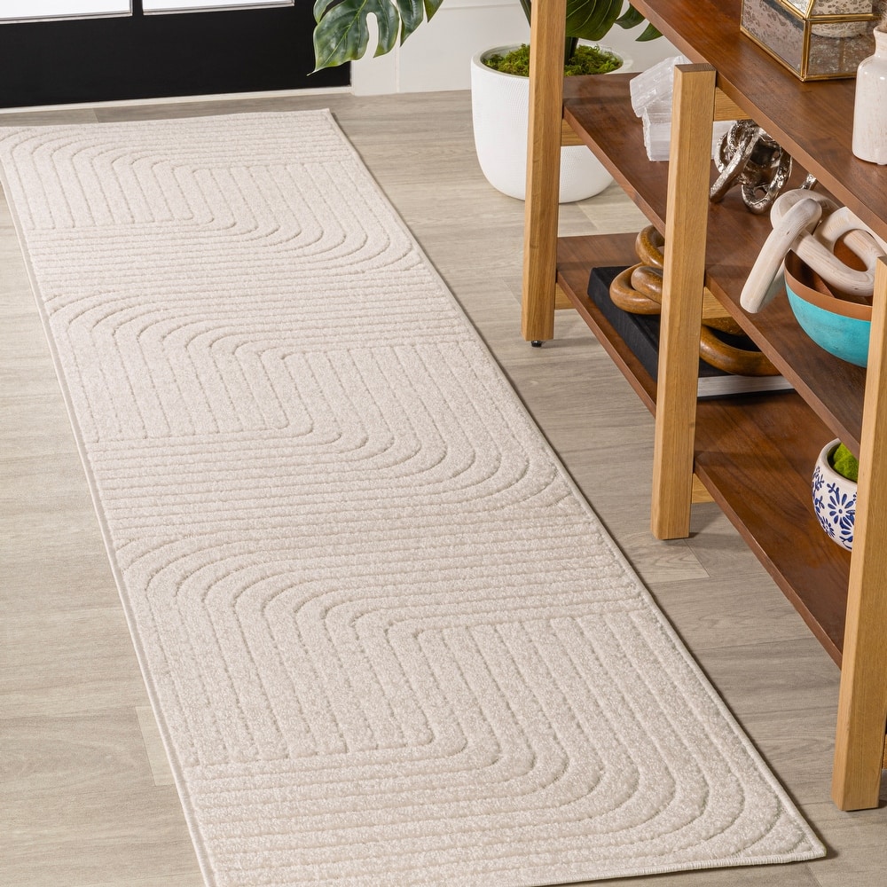 JONATHAN Y Aarhus Minimalist Angle Geometric Ivory/Cream Area Rug