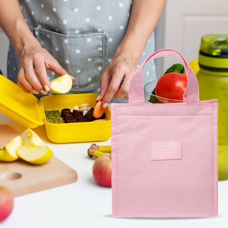Insulated Lunch Bags, 2Pcs 10"x6"x13" 8"x5"x9" Portable Containers Bag