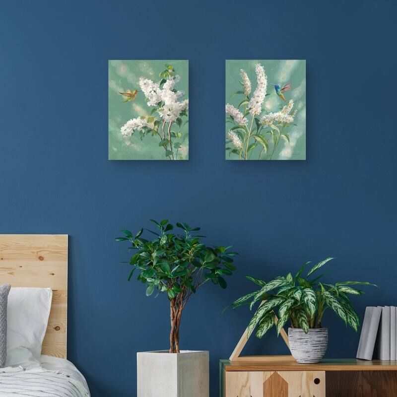 Hummingbird Spring I, Hummingbird Spring II by Danhui Nai Canvas Art Prints