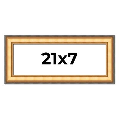 21x7 Frame Gold Plein Aire Solid Wood Picture Frame Width 2 Inches |