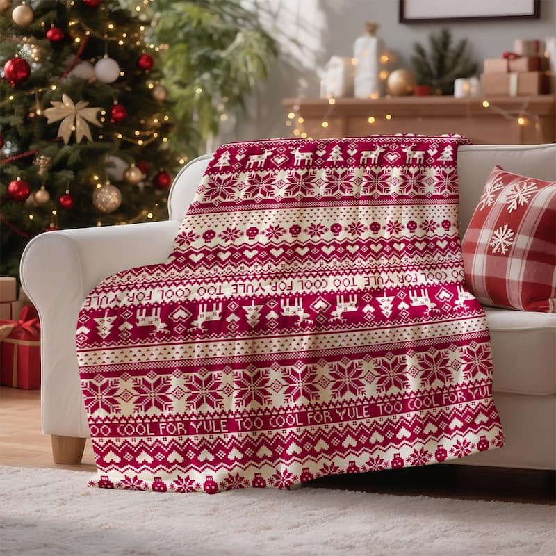 Christmas Striped Flannel Fleece Throw Blanket — Soft Holiday Blanket