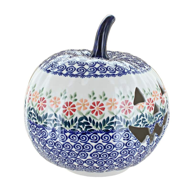 Blue Rose Polish Pottery L022-Manufaktura Large Pumpkin