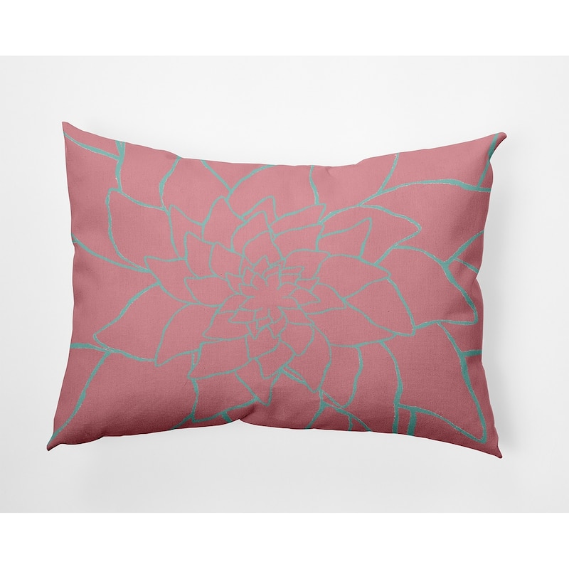 Flower Outline Indoor/Outdoor Throw Pillow - Pink Icing - 14" x 20"