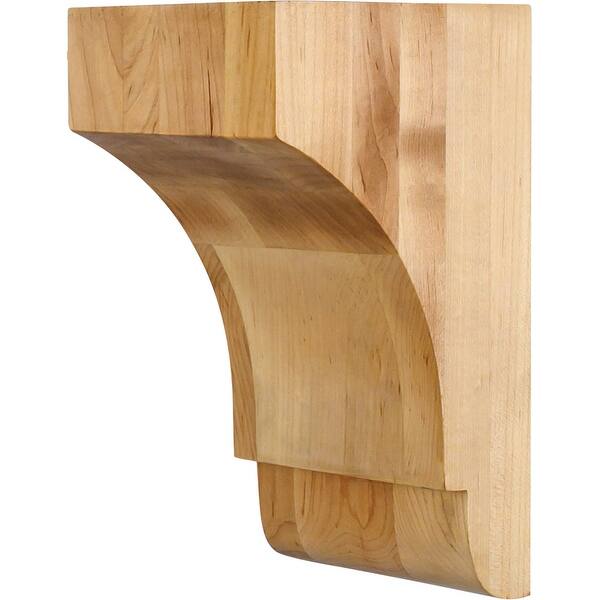slide 1 of 1, Hardware Resources Corbel with Decorative Styling, 9"H x 5"W x 5"D Natural Hard Maple