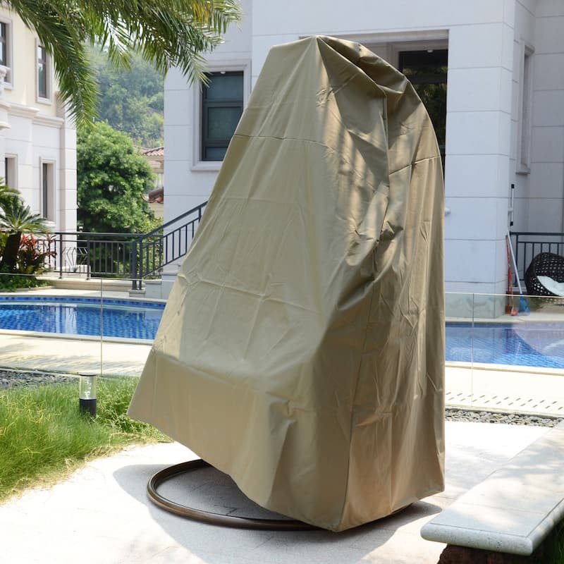 Swing Egg 600D Oxford Fabric Outdoor Chair Cover with Waterproof PVC Lining - Foldable Single/2-Person Hanging Egg Swing Cover