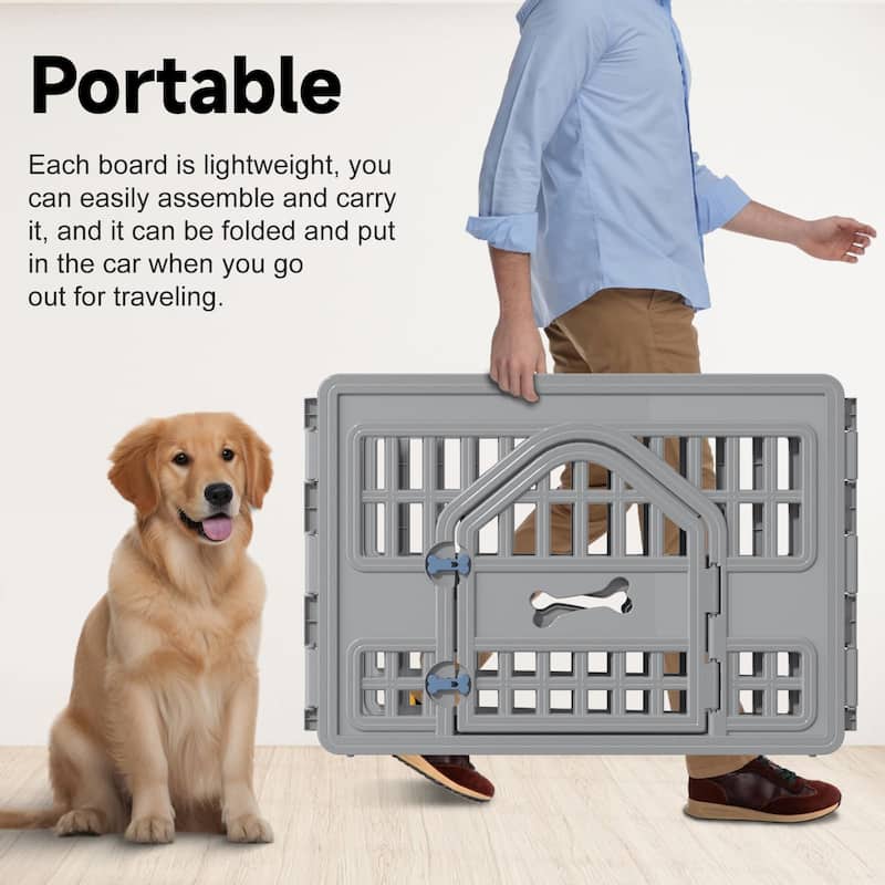 Dog Playpen For Puppy Small Dogs Keep Pets Secure Easy Assemble Easy Storing Customizable Non-Skid Rubber Feet