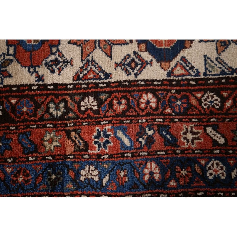 Pre-1900 Antique Vegetable Dye Senneh Persian Wool Carpet - 4'0" x 11'7"
