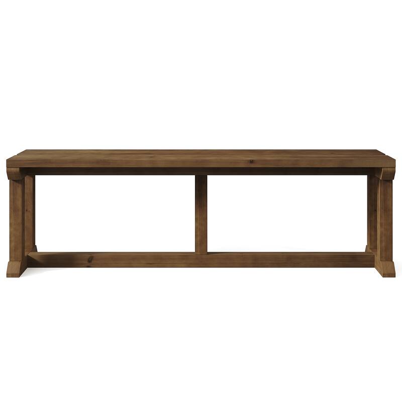 Solid Wood Entryway Bench, Rustic Shoe Bench & Bed Bench for Bedroom, Hallway, Living Room