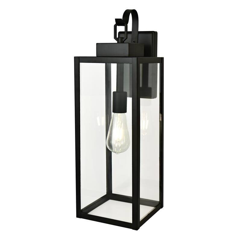 1-Light Outdoor Matte Black Wall Light Sconce - 7"x8.81"x22.5"