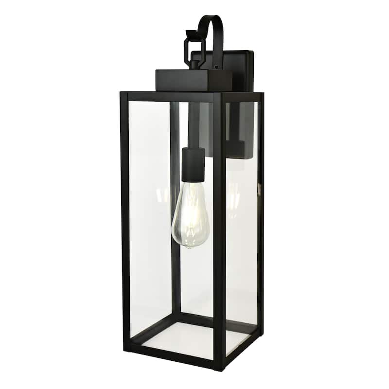 2 Pack 1-Light Matte Black Outdoor Wall Light - 7"x8.81"x22.5"