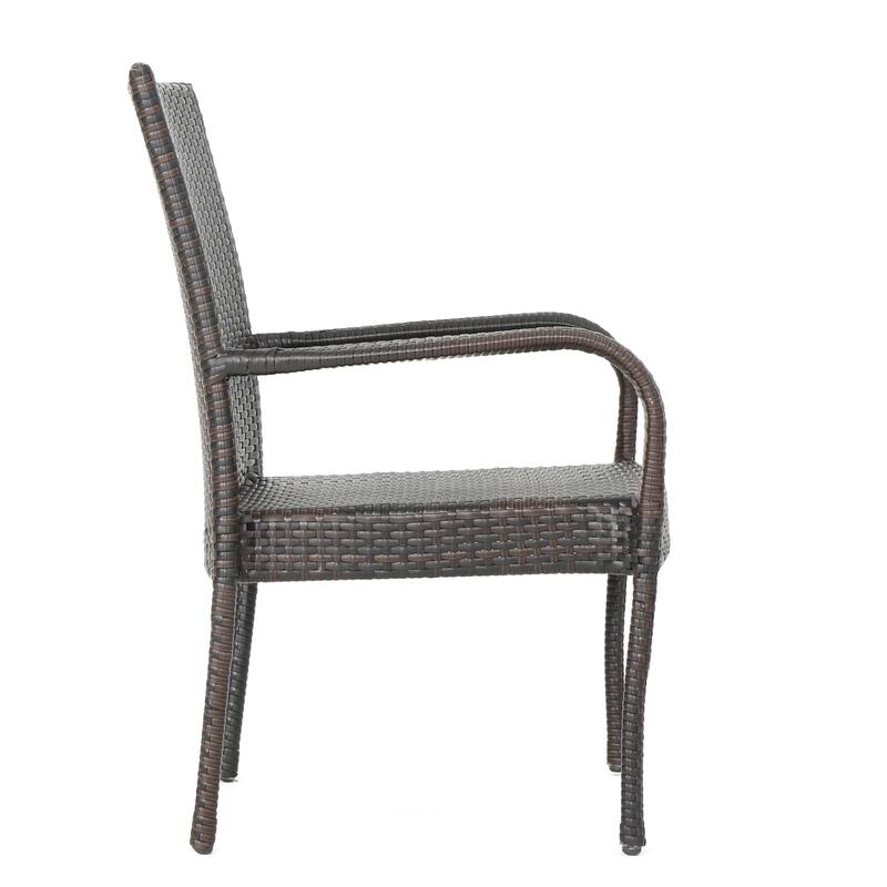 Christopher Knight Home Lambert Outdoor Wicker and Wood Expandable Rectangular Dining Set