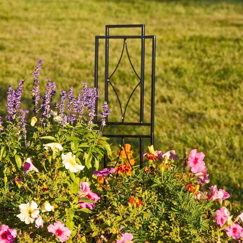 Sunnydaze Set of 2 Chic Diamonds Design Steel Garden Plant Trellis