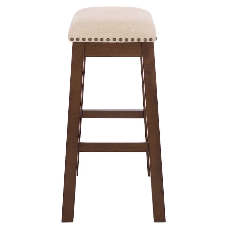 SAFAVIEH Ikuko White Counter Stool - 18.8" W x 13" L x 25" H - 19"W x 13"D x 25"H