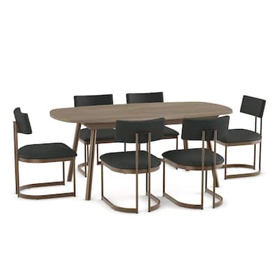 Amisco Gibson Table and Lucio Chairs 7-Piece Dining Set