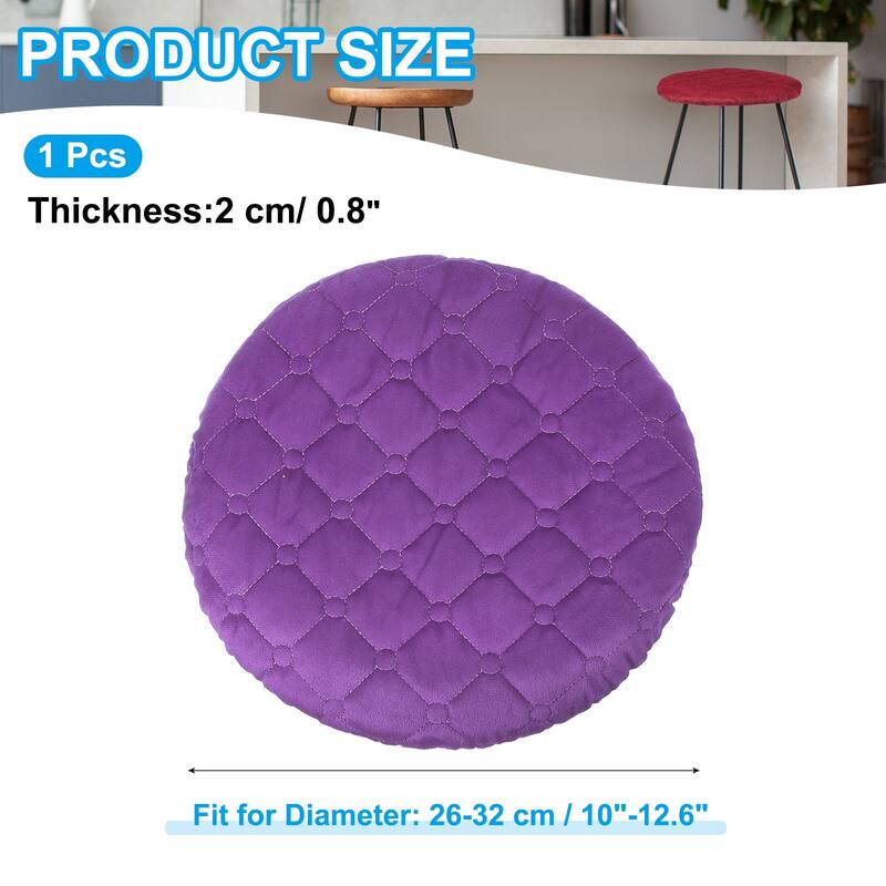 Bar Stool Cover, Elastic Bar Stool Seat Covers for 10"-13" Chair - Purple