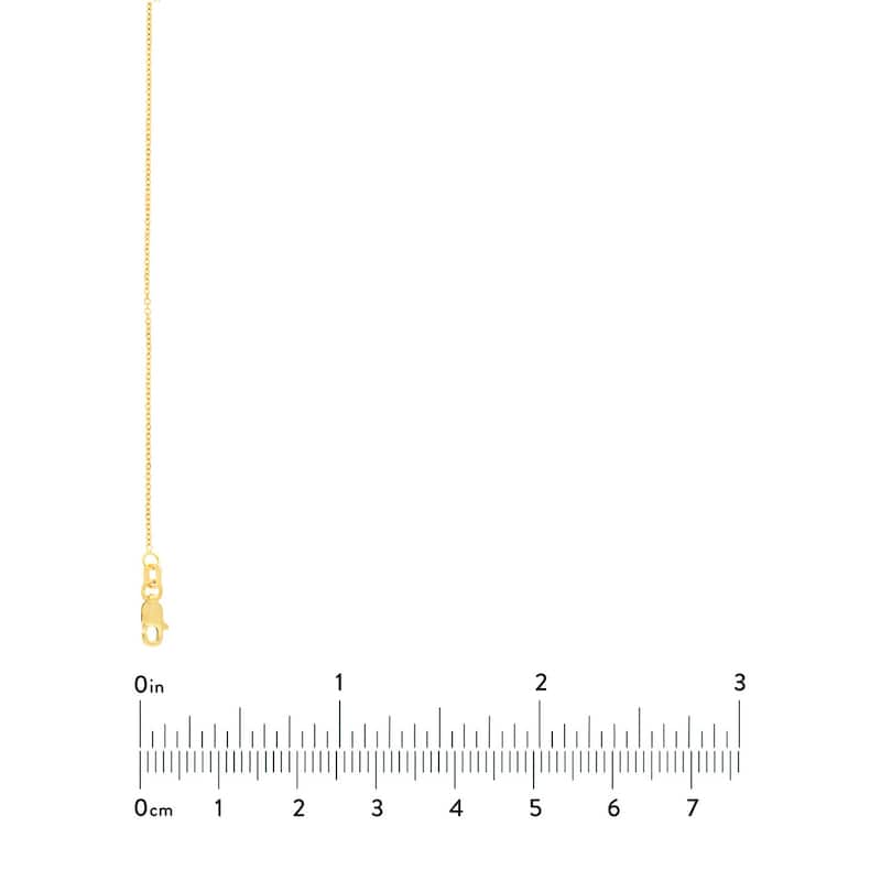 Curata 14k Yellow Gold 1.05mm Diamond Cut Cable Chain Necklace (Lobster)