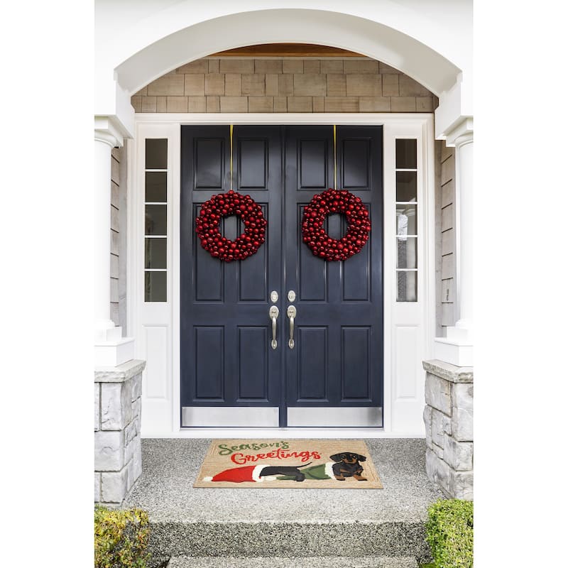 Liora Manne Frontporch Dachsund Greetings Indoor/Outdoor Rug
