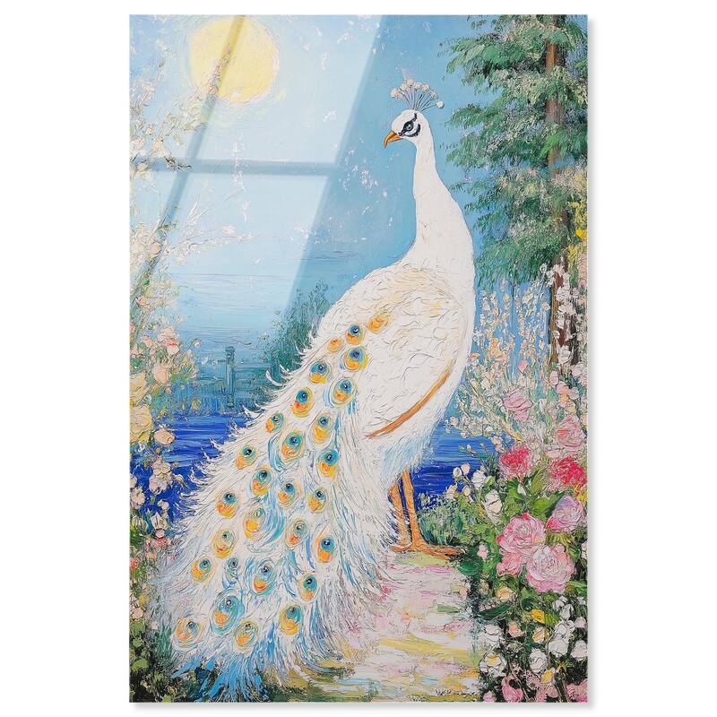 Peacock in Paradise Acrylic by Art Remedy, Ready to Hang - 16" x 24"