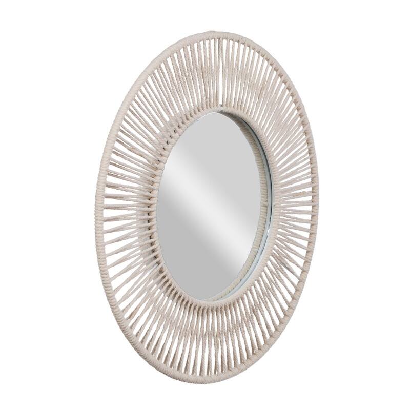 Liliana Round Boho Wide Frame Wall Mirror - 23.5"H x 23.5"W x 1"D