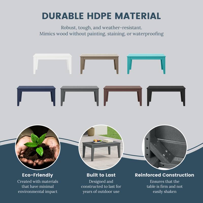 Laguna Poly 3-Piece Bench With Coffee Table