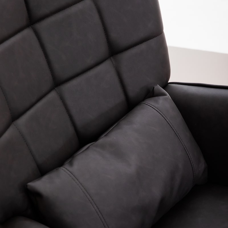 Grey Modern 27.4" High Back Upholstered Arm Chair with Metal Legs and Soft Padded