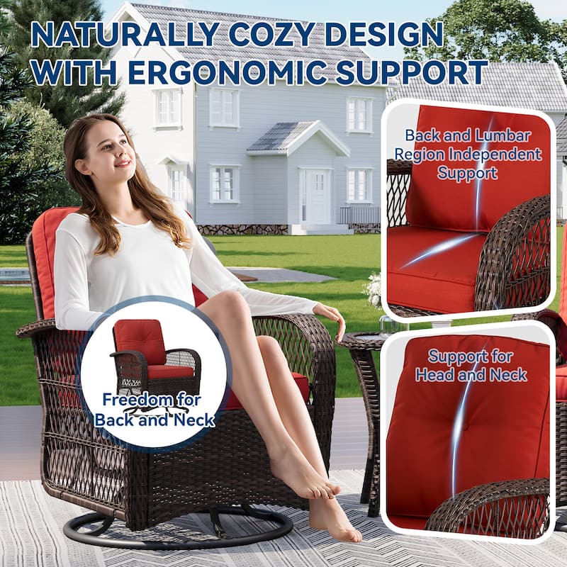 Outdoor Swivel Rocker Chairs Set of 2