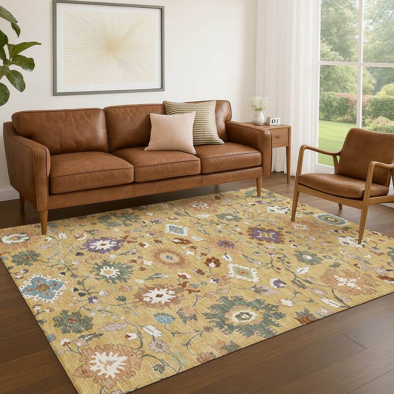 Machine Washable Indoor/ Outdoor Traditional Marci Chantille Rug