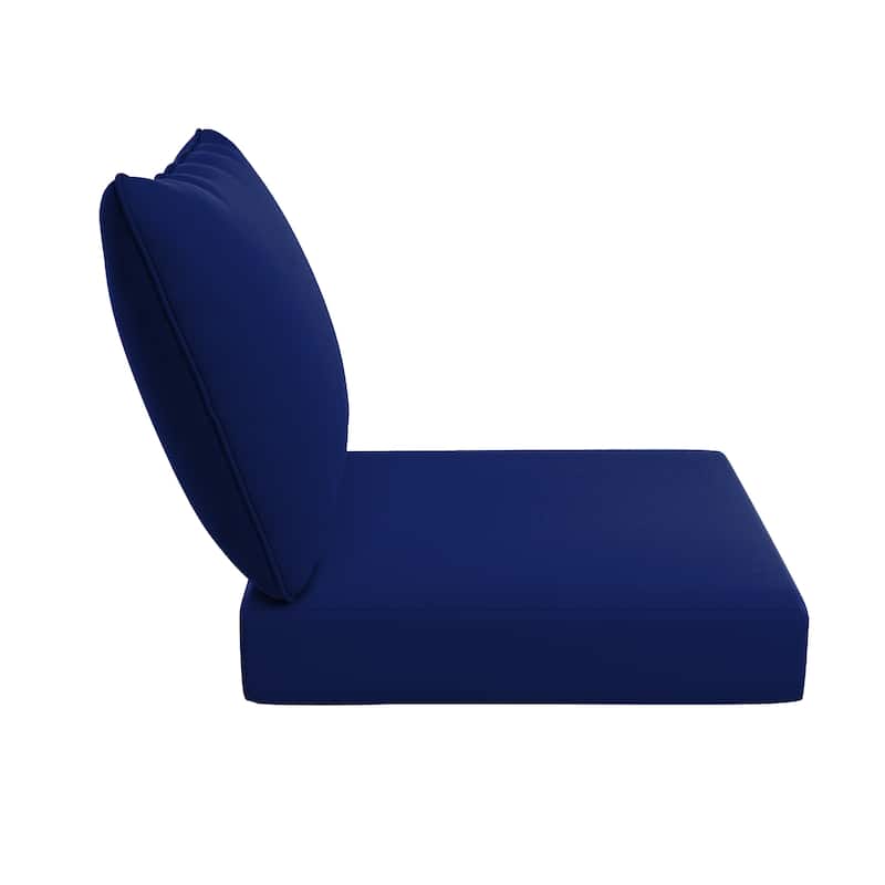 California Umbrella Outdoor Deep Seat Cushion Set, 24" x 48", Sunbrella Fabric, Densified Fiber Fill