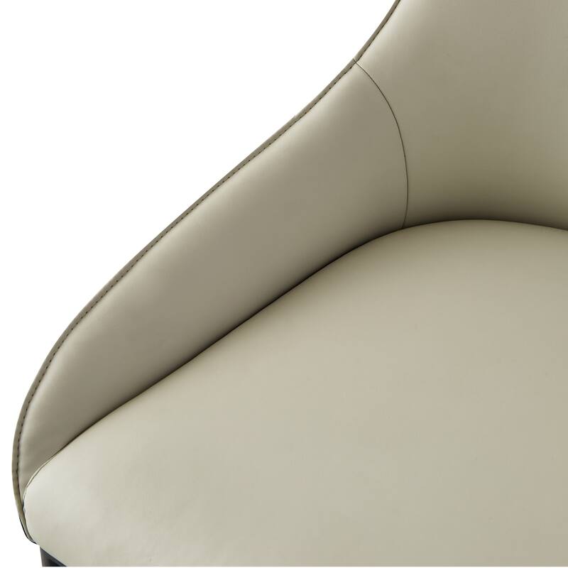 Modern Dining Chairs Set of 2, PU Leather Armless Accent Chairs, Upholstered Side Chairs with Soft Backrest and Metal Legs