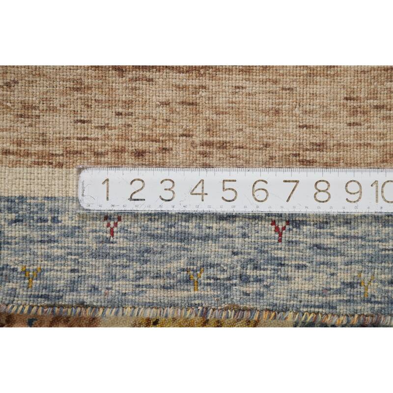 Hand Knotted Oriental 100% Wool Carpet Tribal Animal Pictorial Multi-Colored Gabbeh Area Rug - 5' 9'' X 4' 0''