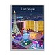 preview thumbnail 10 of 10, Stupell Industries Playful Las Vegas California Illustration City Landmarks Framed Wall Art Silver - 11 x 14
