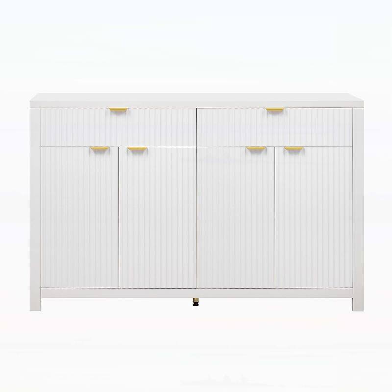 Modern Wave-Pattern Sideboard Cabinet with Drawers,Doors,for Various Living Spaces