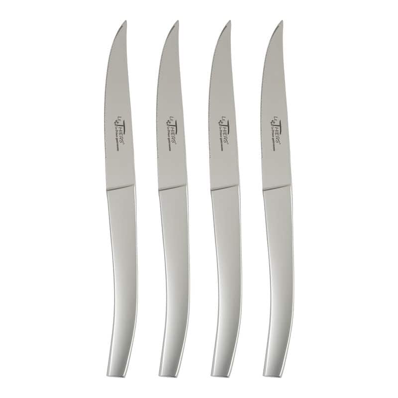Au Nain Le Thiers Steak Knives with Stainless Steel Handles, Set of 4 - Silver
