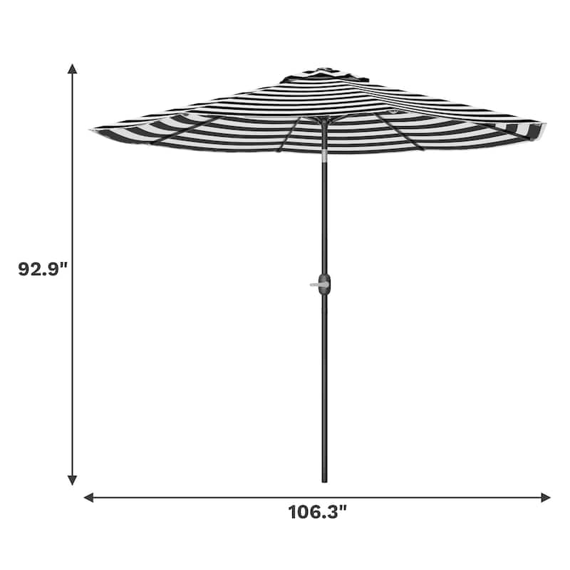 Patiowell 9 FT Outdoor Patio Umbrella, Outdoor Table Umbrella, Yard Umbrella, Market Umbrella with Push Button Tilt and Crank