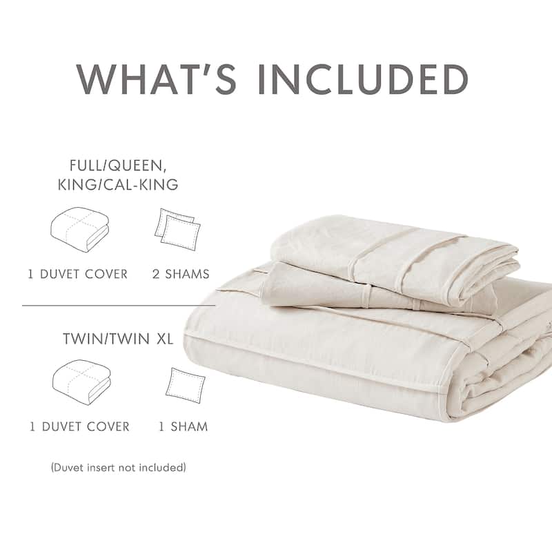 Chelsea Square Evans Pinch Pleated Soft Washed Boho Duvet Cover Set